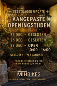 Openingstijden tijdens de feestdagen